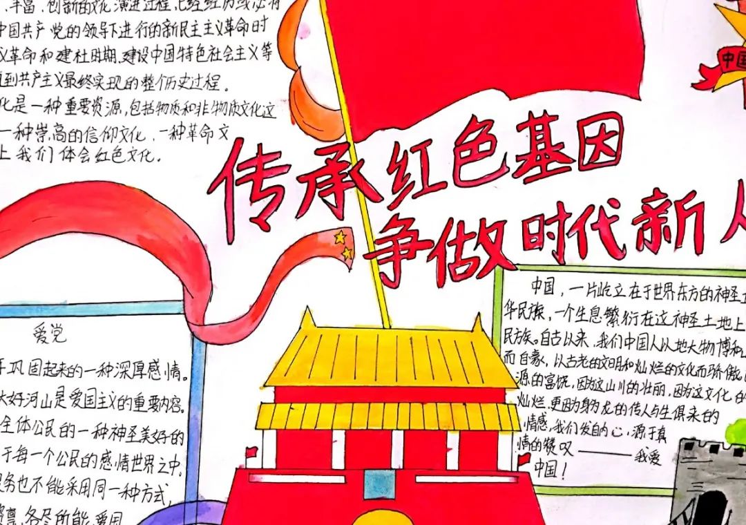 “传承红色基因 争做时代新人”手抄报作品5张-图4