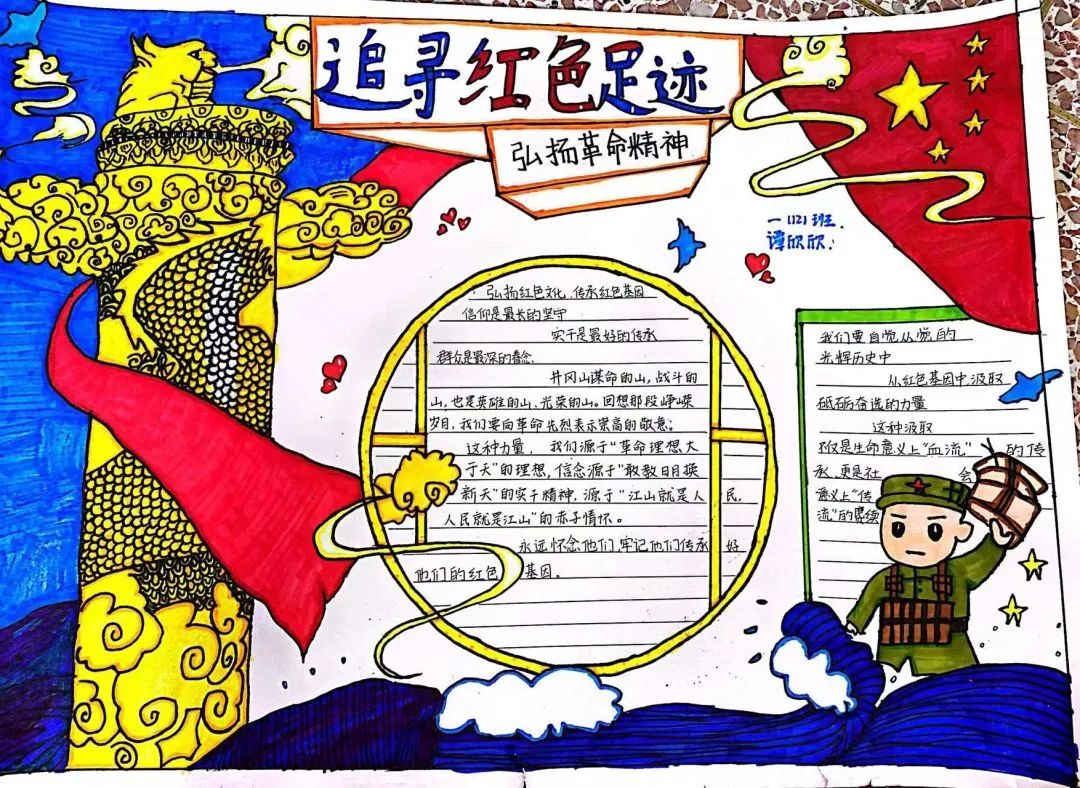 “童心向党 快乐成长”主题手抄报获奖作品-图1