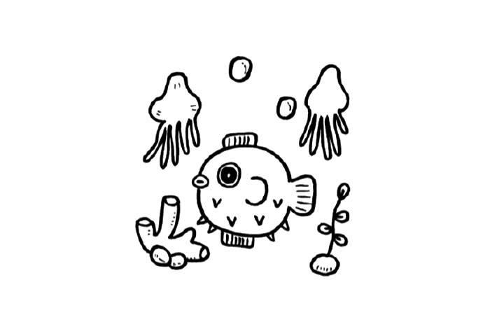 海底总动员 超简单的海底风景简笔画图片-图2