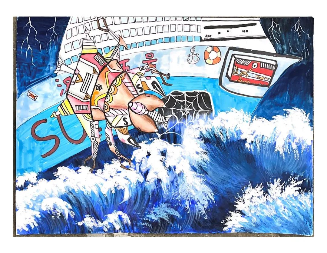轮船修补机器人 科幻画优秀作品