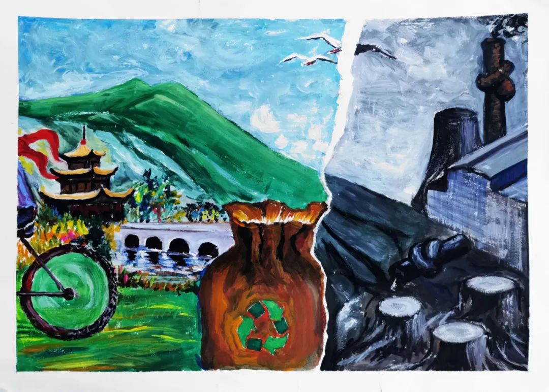 以笔绘家乡 画出生态美 中小学生生态文明教育绘画优秀作品-图4