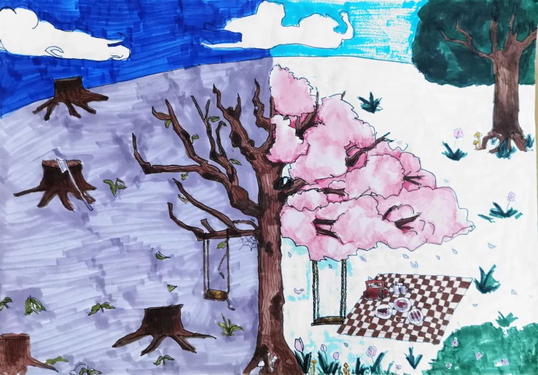 以笔绘家乡 画出生态美 中小学生生态文明教育绘画优秀作品-图6