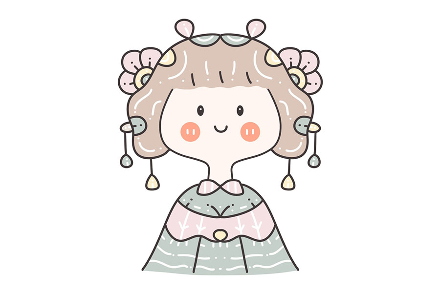 古风简笔画头像 小朋友们都爱画的古风小女孩简笔画图片-图3
