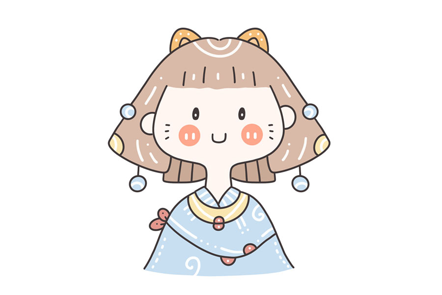 古风简笔画头像 小朋友们都爱画的古风小女孩简笔画图片-图6