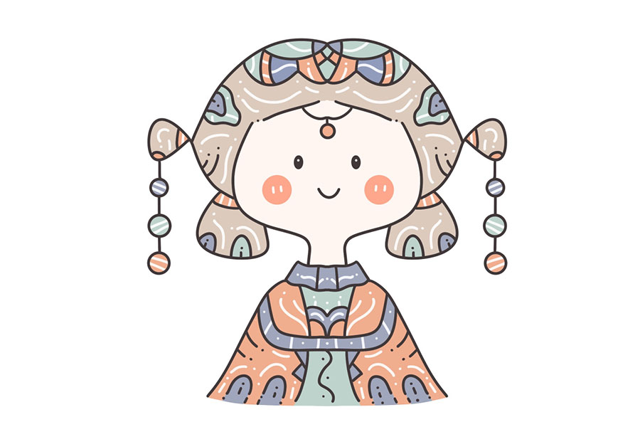 古风简笔画头像 小朋友们都爱画的古风小女孩简笔画图片-图8