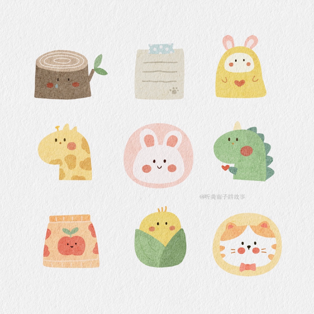 81个手帐贴纸简笔画 一些扁平风的插画小元素-图5