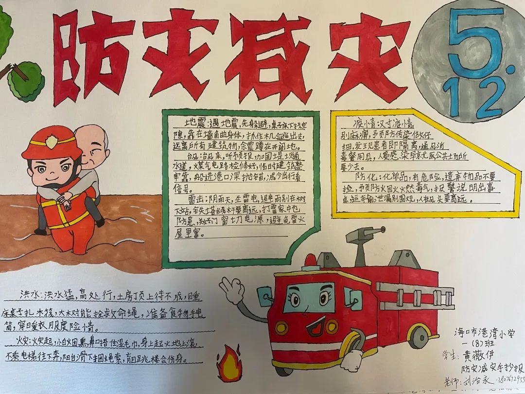 2022小学防灾减灾手抄报5张-图1