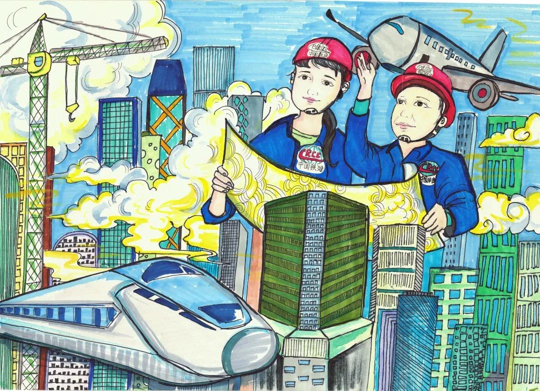 劳动创造幸福 五一劳动节儿童节绘画比赛作品-图2