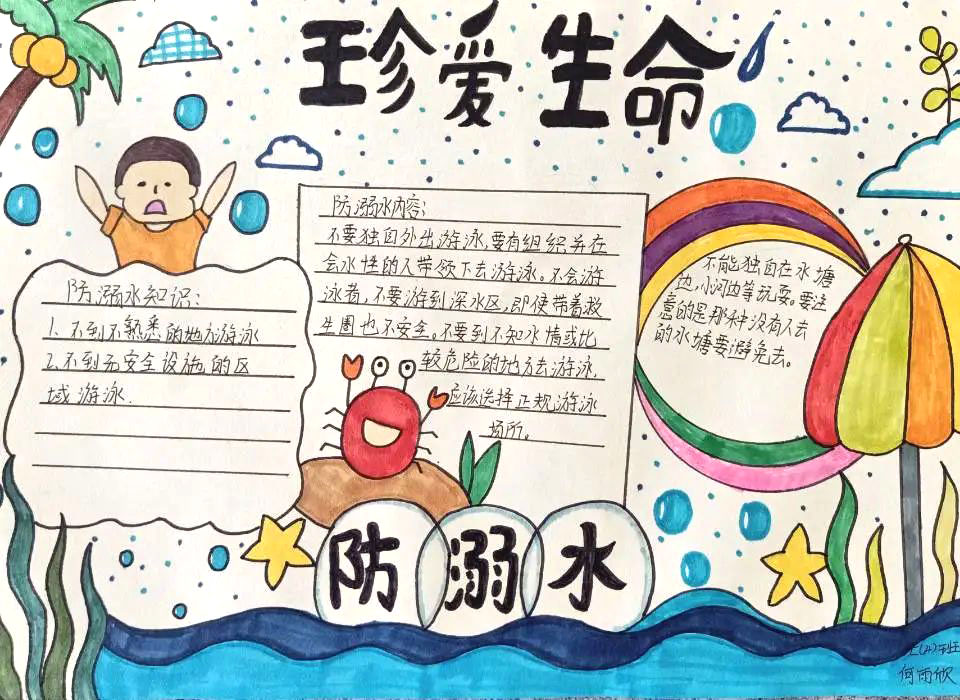 防溺水安全教育手抄报图片8张-图2