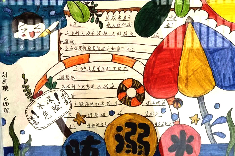 防溺水安全教育手抄报图片8张-图6