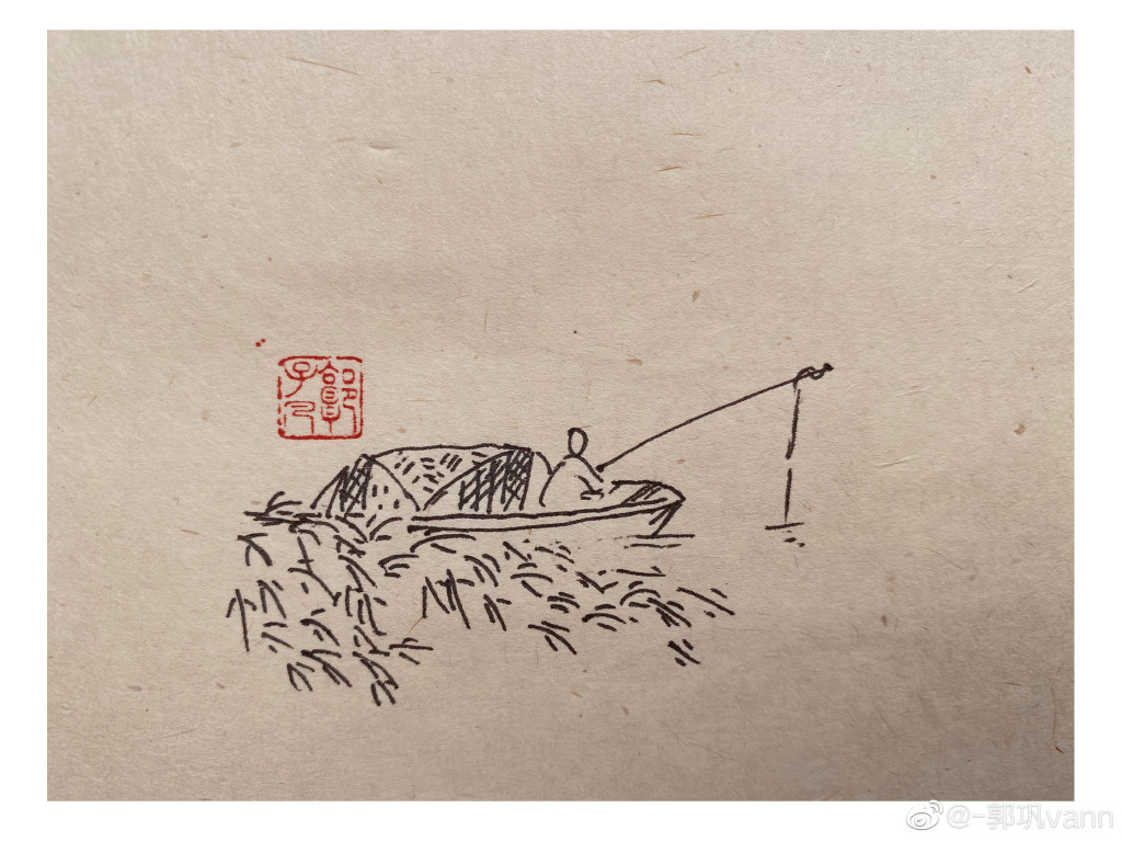 “风日晴和人意好，夕阳箫鼓几船归。 ”风景简笔画图片-图9