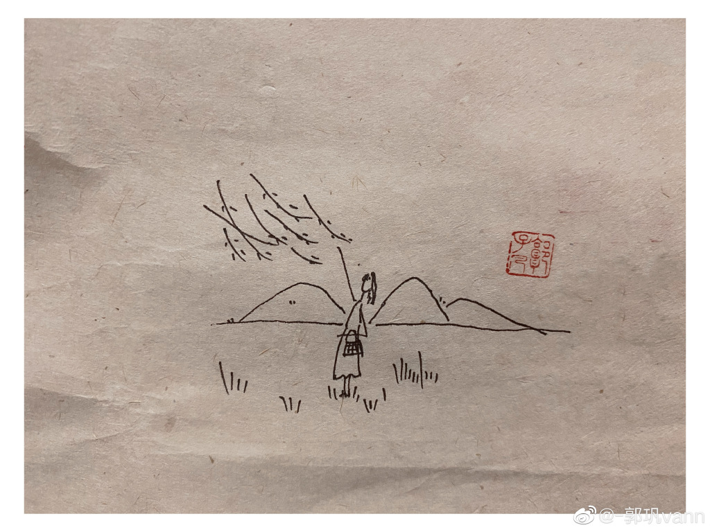 “夏首云物变，雨馀草木繁。 ​​​​”夏日风景简笔画图片-图8