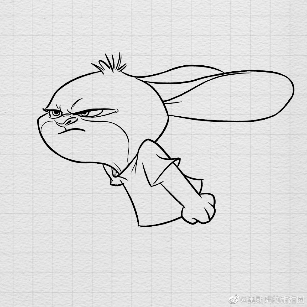 疯狂动物城系列 兔子朱迪简笔画画法步骤-图5