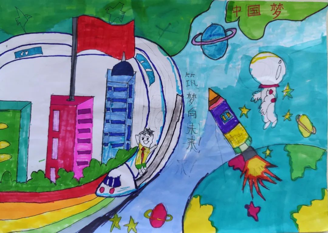 童心向党 感恩祖国 小学生喜迎二十大绘画比赛作品-图5