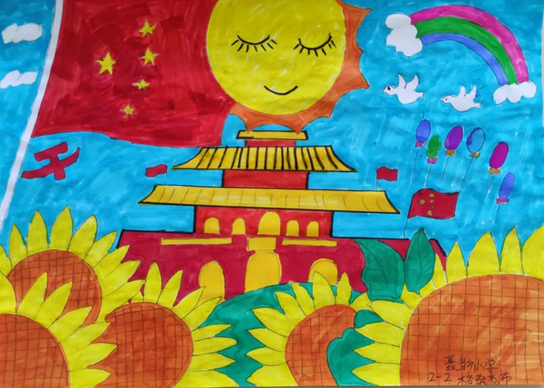 小学生喜迎二十大绘画比赛作品-图2