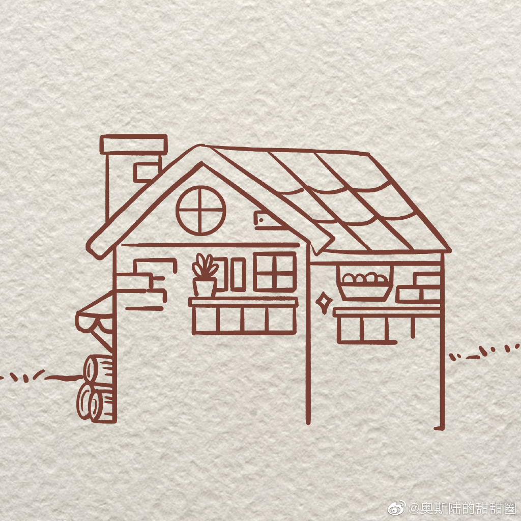 一幢漂亮的小房子简笔画画法步骤-图4