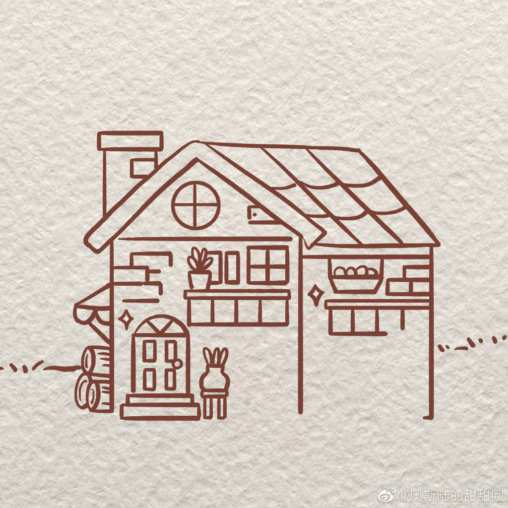 一幢漂亮的小房子简笔画画法步骤-图5