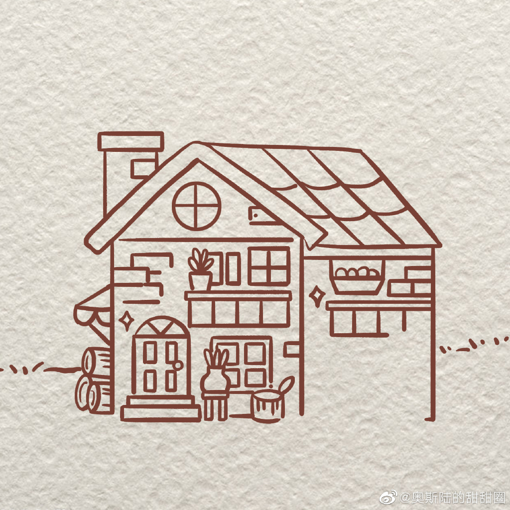 一幢漂亮的小房子简笔画画法步骤-图6