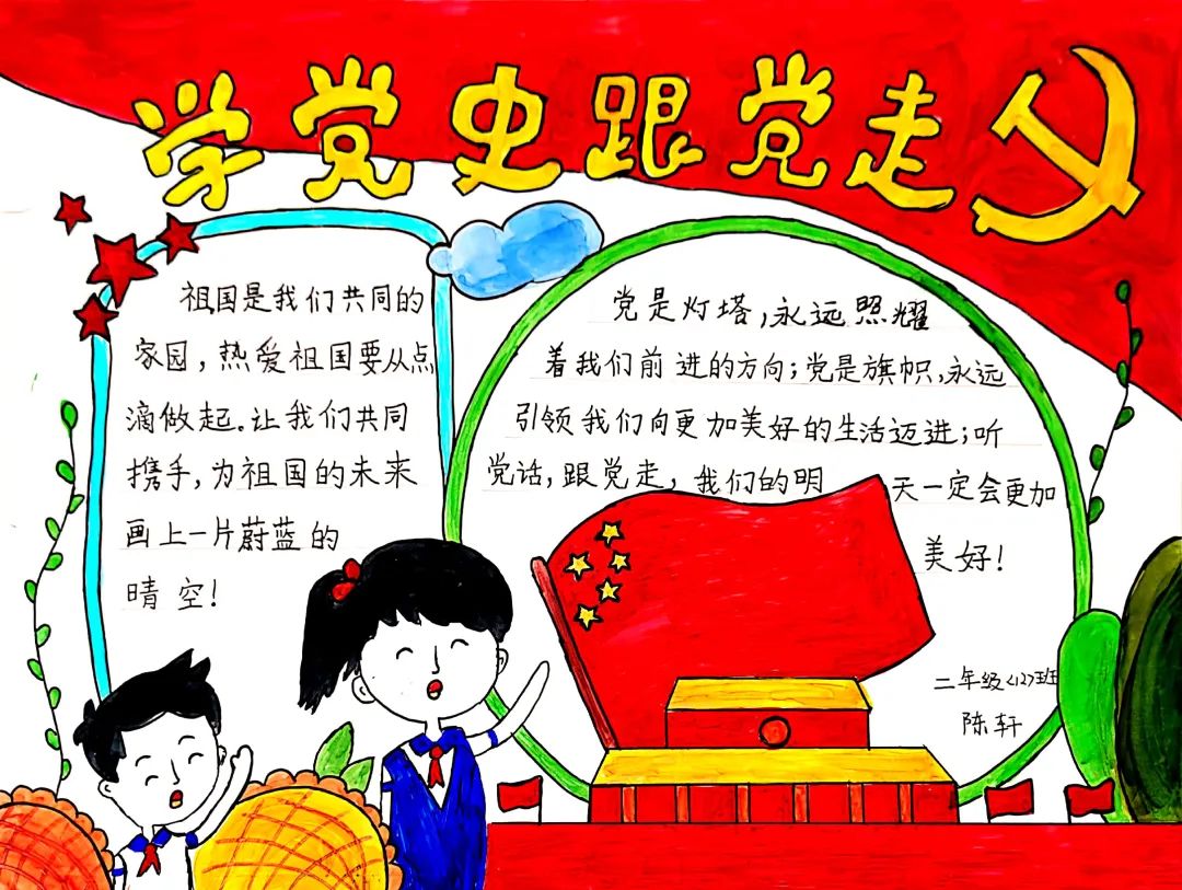 “喜迎二十大 童心向党”手抄报内容获奖作品-图3