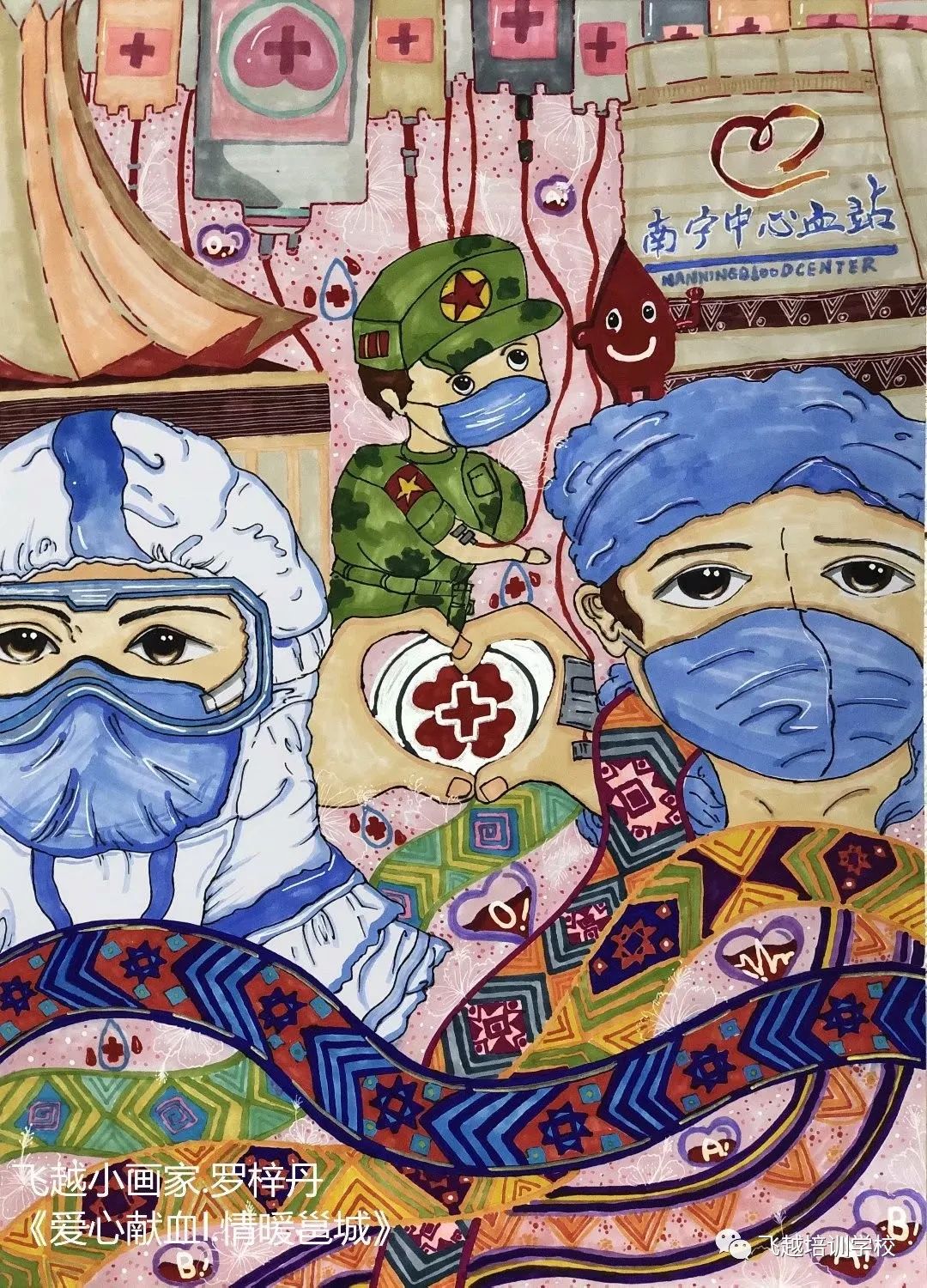 无偿献血主题儿童绘画作品-图4