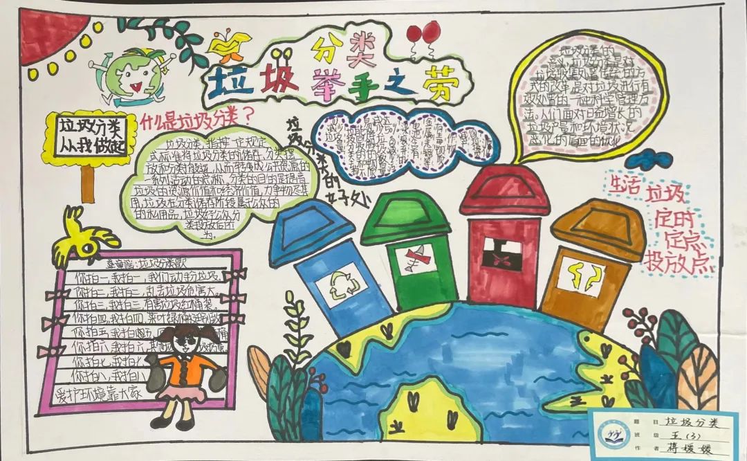小学垃圾分类手抄报精选作品5张-图4