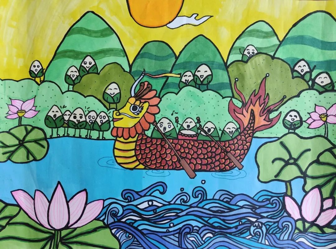 步骤2：粽娃娃赛龙舟