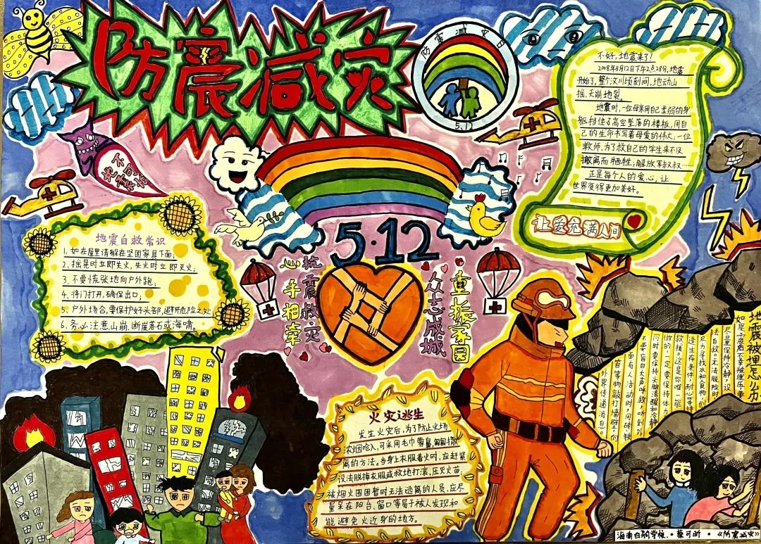 中小学生防灾减灾主题手抄报获奖作品-图1