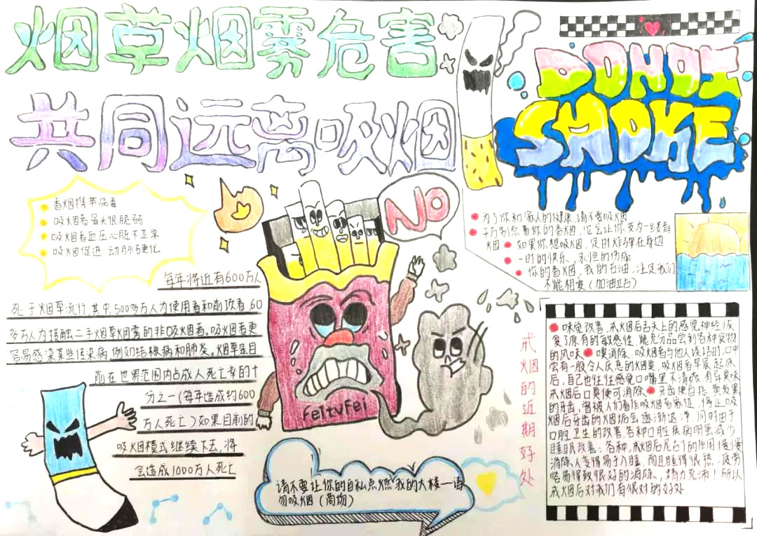 5.31世界无烟日宣传手抄报三年级-图4