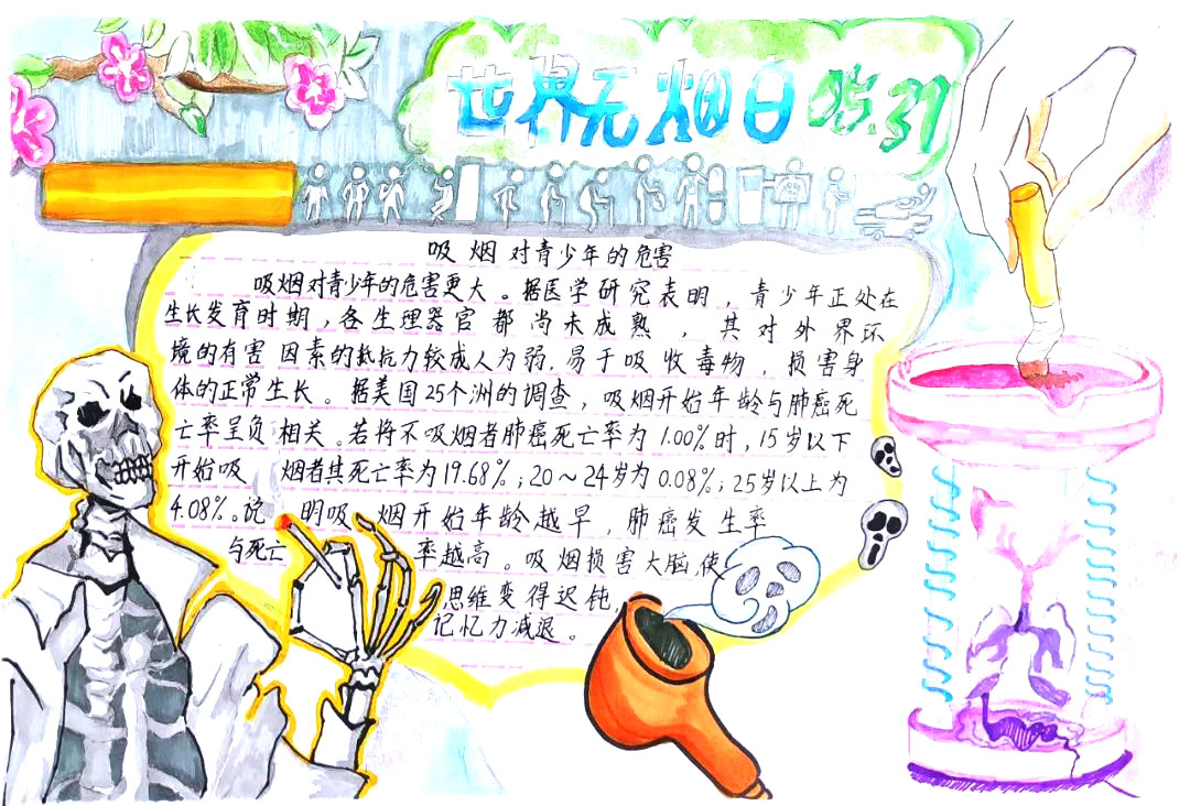 6张关于世界无烟日的手抄报简单漂亮-图3