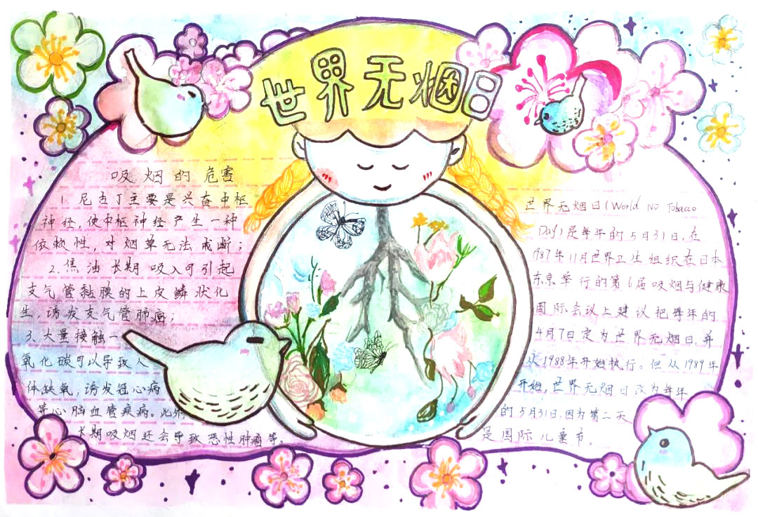 6张关于世界无烟日的手抄报简单漂亮-图4