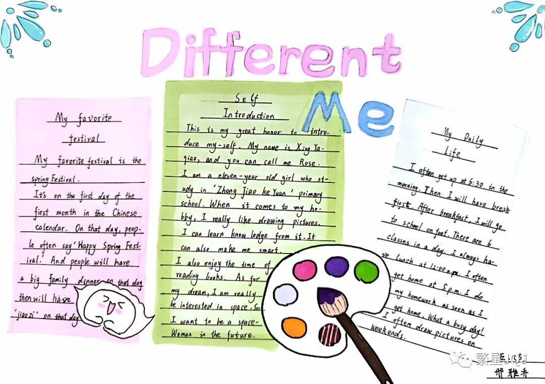 简单漂亮的英文手抄报—不一样的我-图2