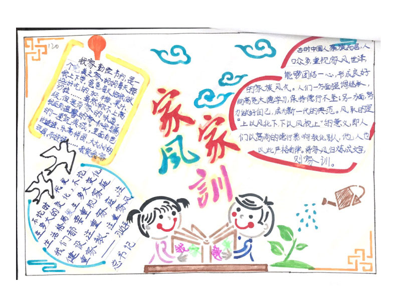 小学生家风家训宣传手抄报一等奖作品-图1