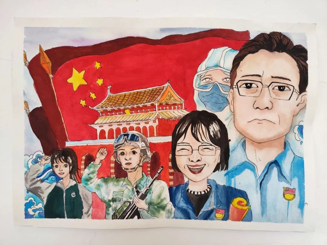 “不忘初心使命 抒写抗疫精神”主题儿童绘画