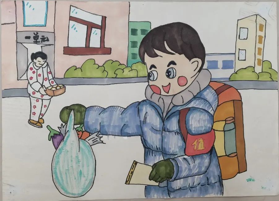 “同心共绘 抗击疫情”儿童画参赛作品