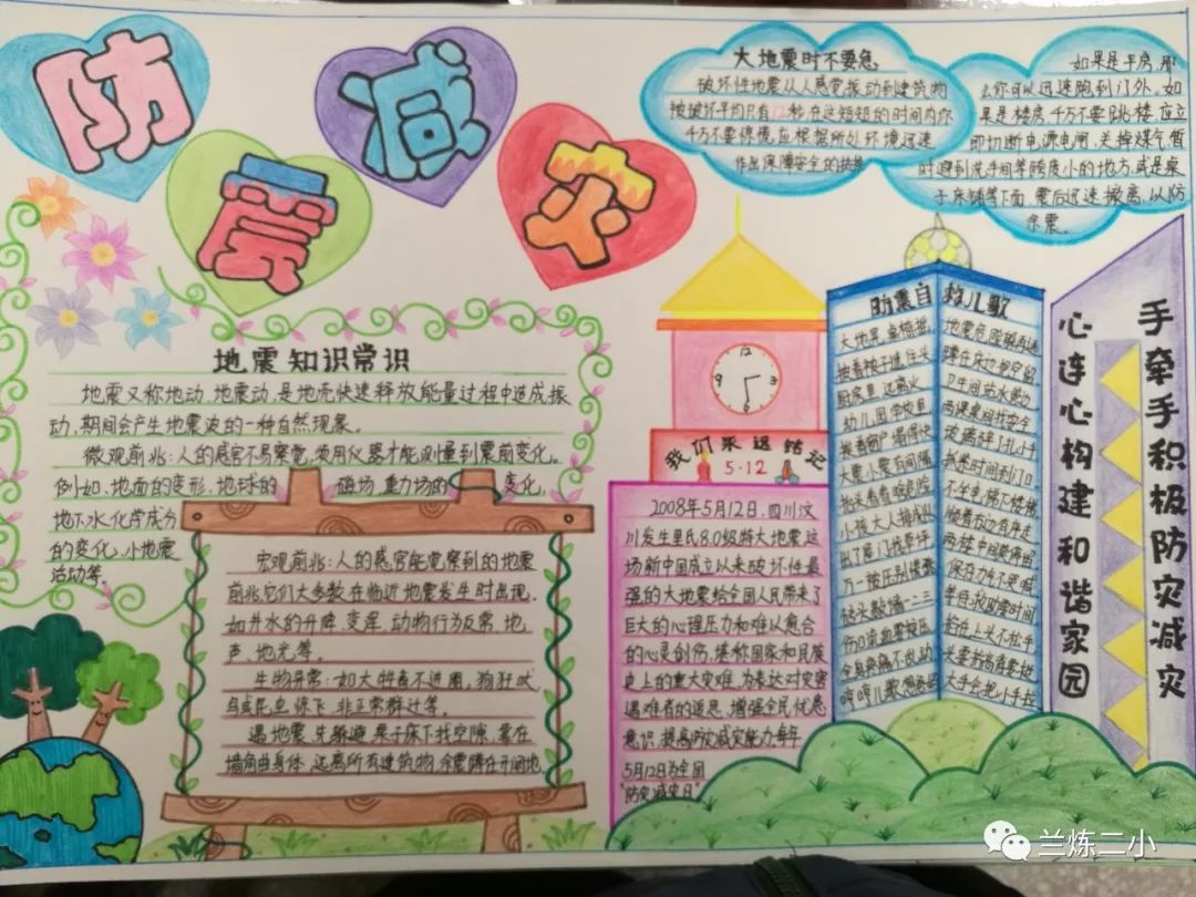 5.12防震减灾手抄报获奖作品-图2