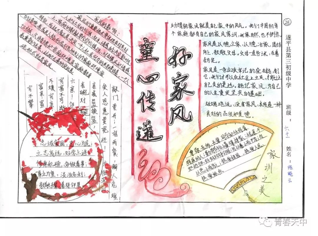 “传承好家风 践行好家训”主题手抄报获奖作品-图4