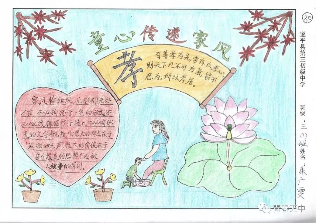 “传承好家风 践行好家训”主题手抄报获奖作品-图5