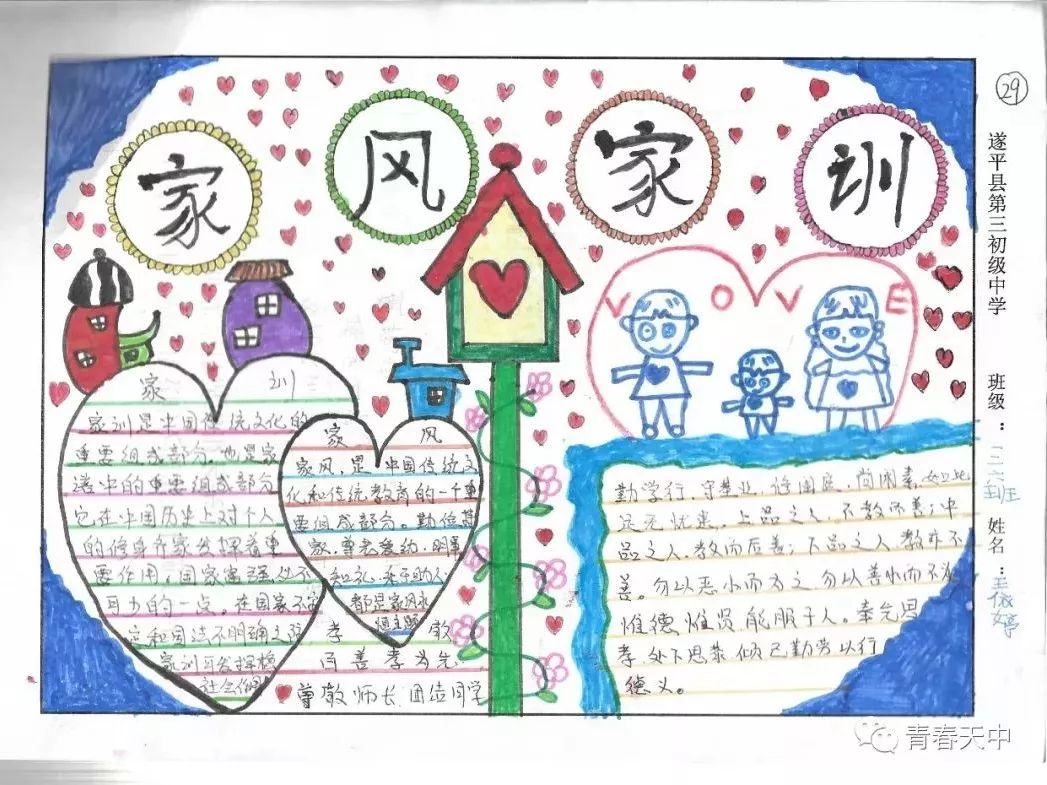 传承家风家训 弘扬传统美德手抄报作品简单好看-图1