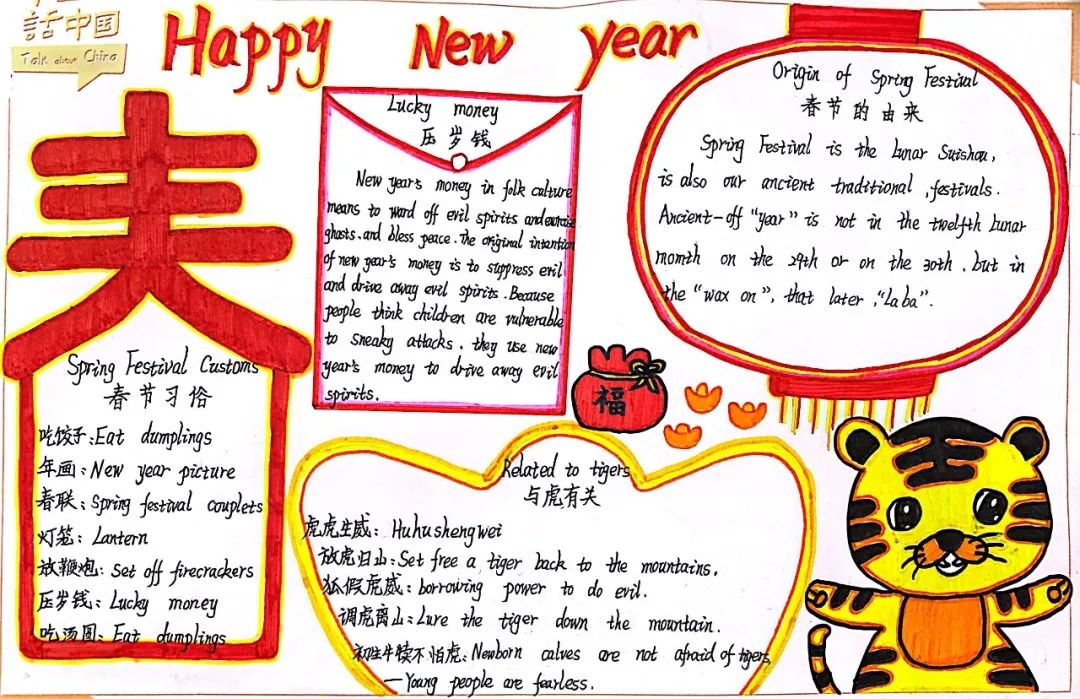 幸福中国年 漂亮的英语手抄报图片-图7