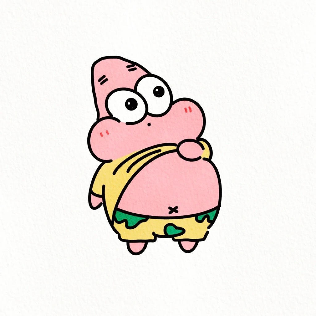 6张派大星简笔画图片 又被可爱到了-图3