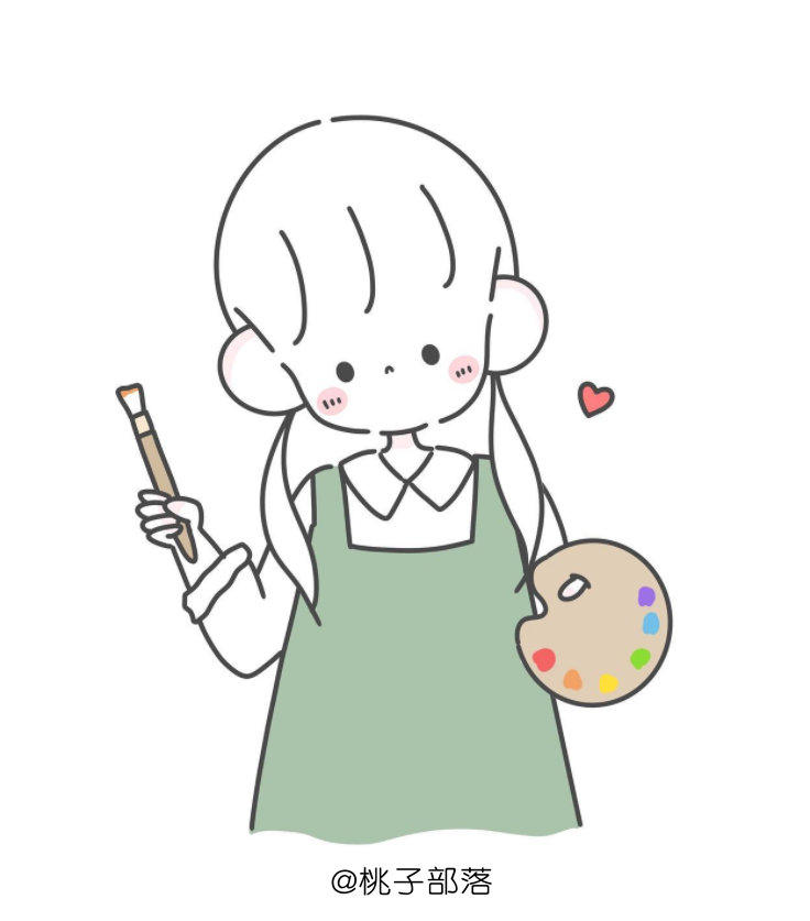 分享一组来自chama的简笔画，小姐姐的头发是不是太好画了-图9