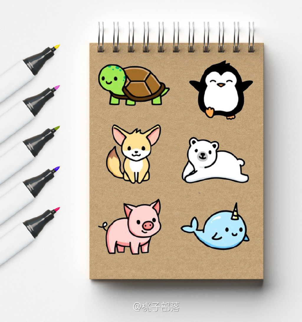 一波可爱动物简笔画图片-图1