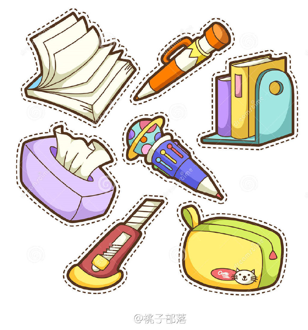 一组可爱的文具简笔画图片-图7