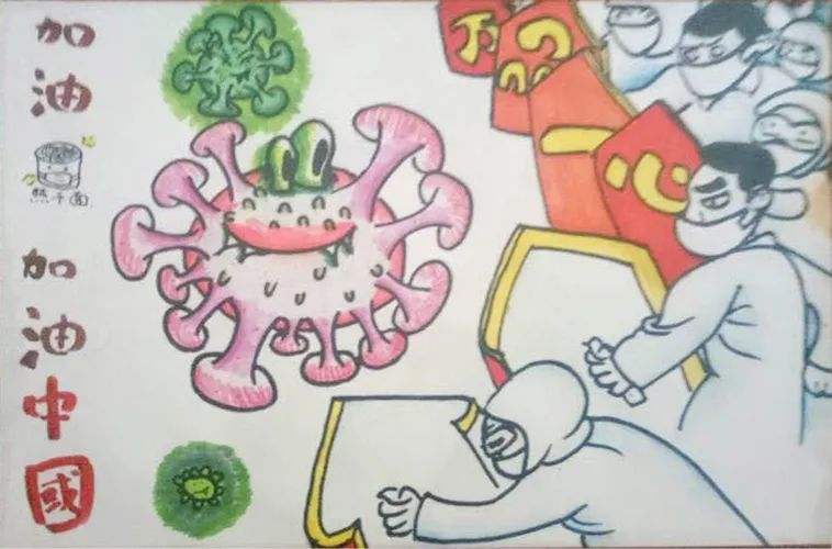 【致敬坚守 为爱加油】抗疫儿童绘画获奖作品-图1