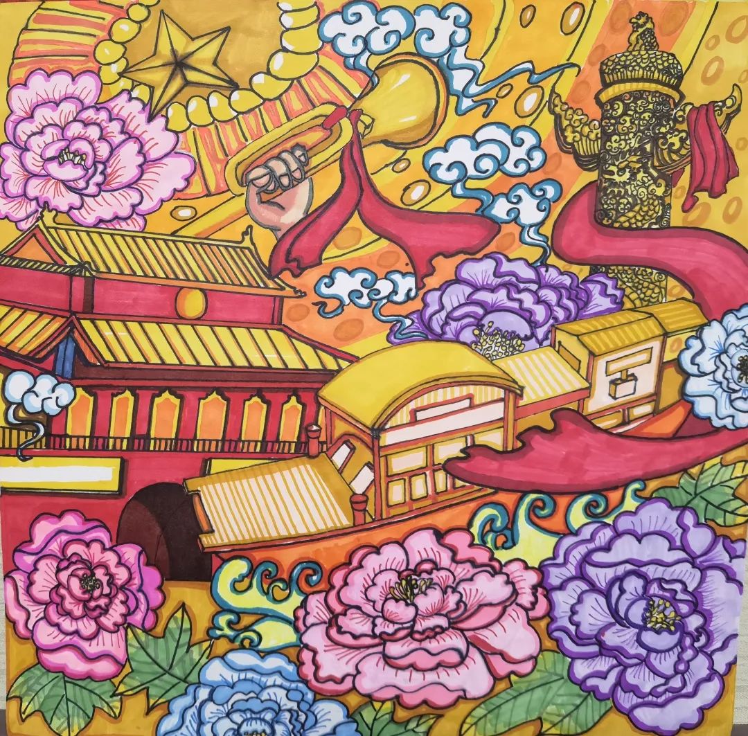 “薪火传承”主题儿童绘画