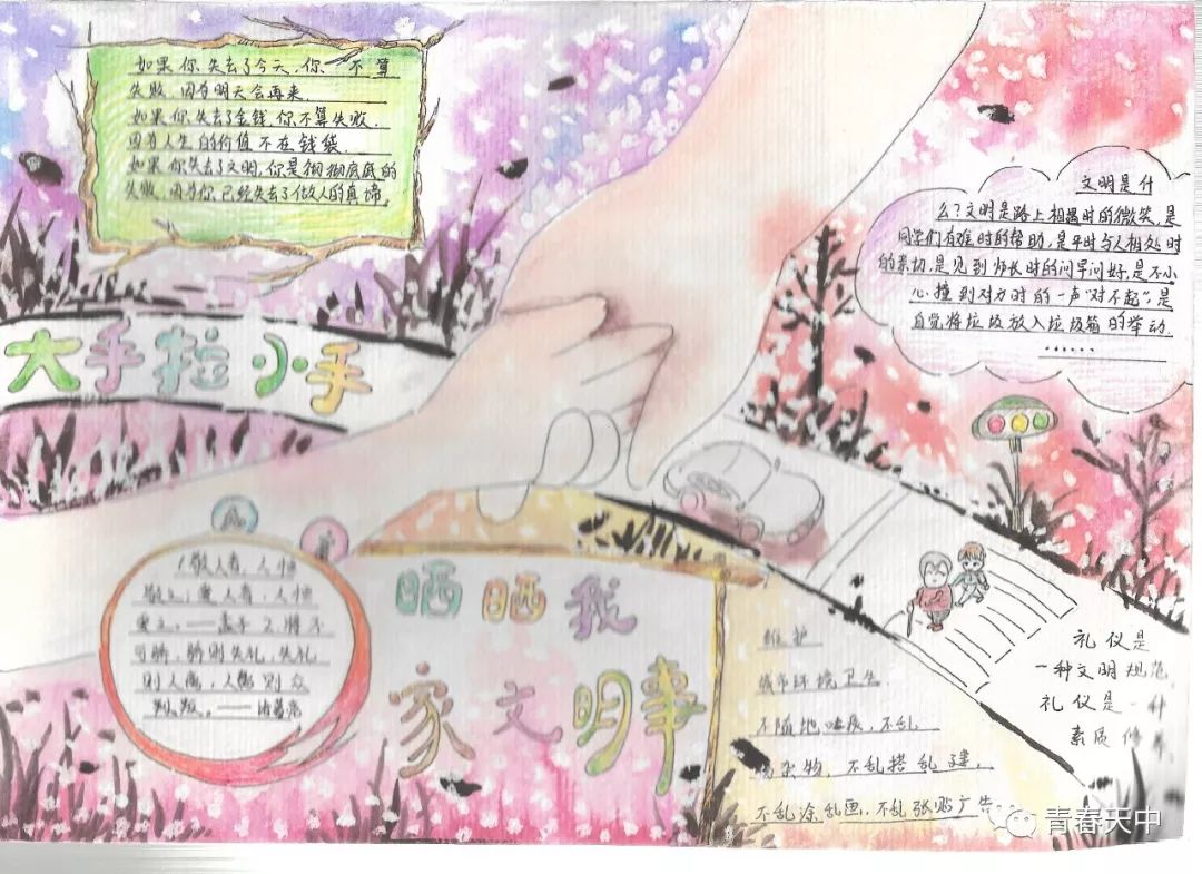 “小手拉大手，晒晒我家的文明事”手抄报优秀作品展-图6