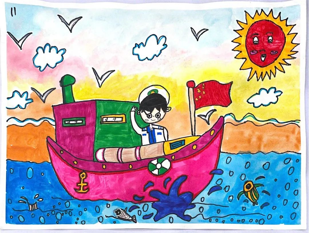 “红星闪闪耀童心 我心中的解放军”庆祝“八一”建军节主题绘画作品-图4