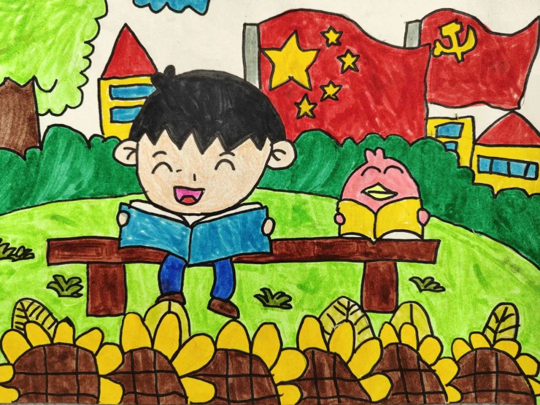 “童心向党 快乐成长”儿童绘画简单-图3