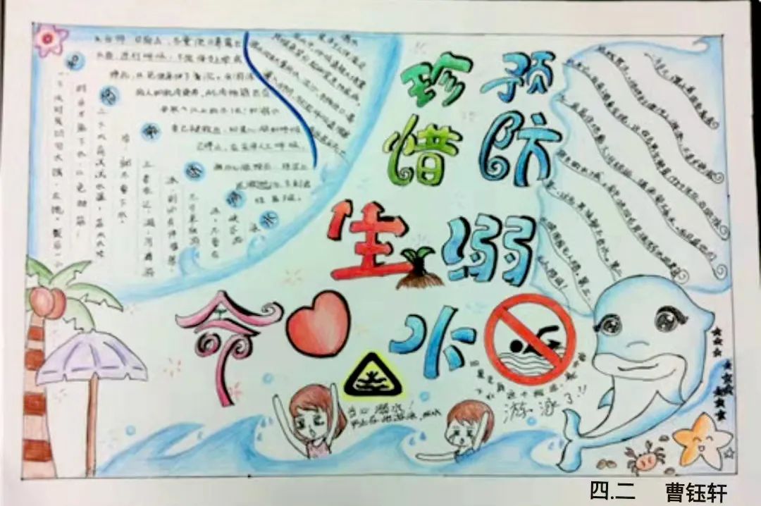 小学生珍爱生命预防溺水绘画简单好看-图5