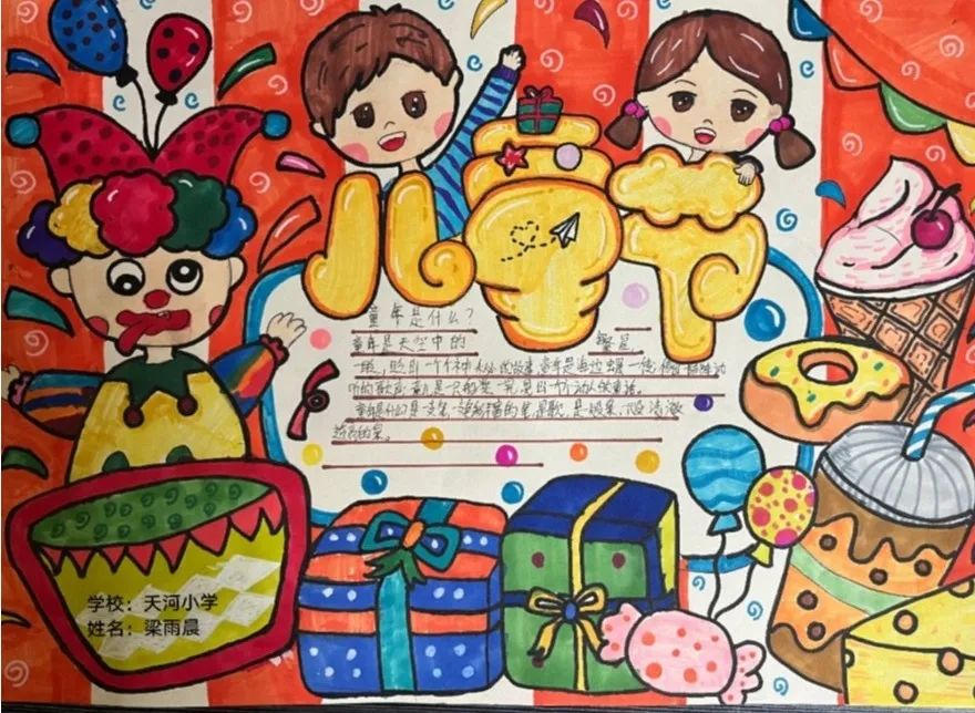 不忘童心 向梦想前行!六一主题手抄报-图1